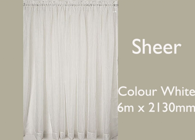 Voile Sheer White Rod Pocket Curtain 6m