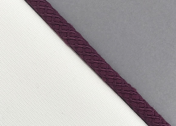 Fabric Tieback with Matisse Cord Flange Braided Cord 18 Damson $20.50/m