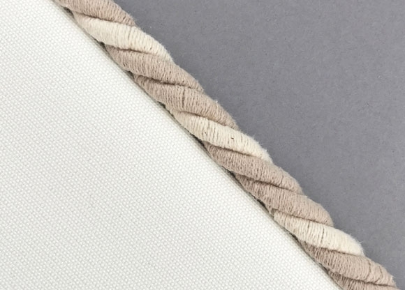 Fabric Tieback with Naturals Flanged Cord  Natural Linen $11.30/m
